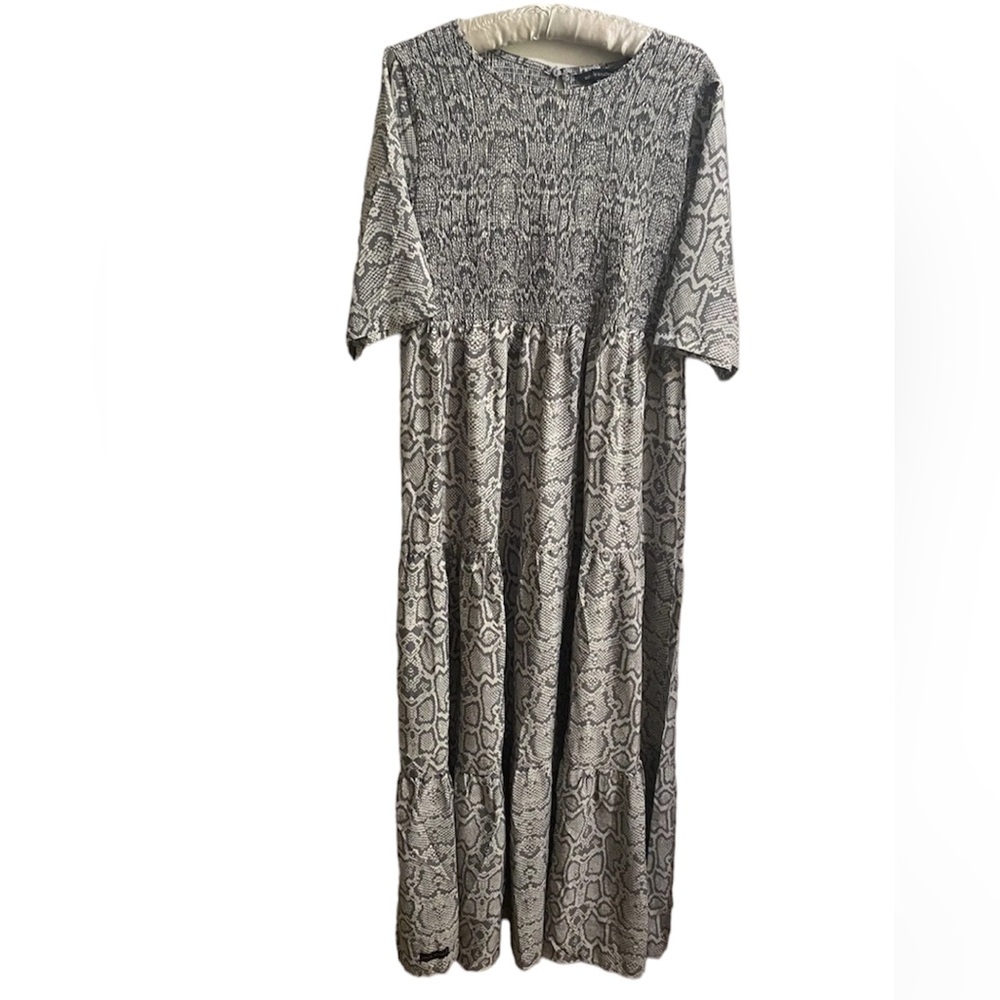 SIMPLY SOUTHERN SNAKE PRINT SHIRRED DRESS XL NWOT